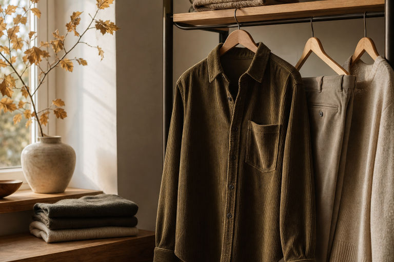 Cómo llevar una sobrecamisa de pana en otoño sin añadir demasiado volumen