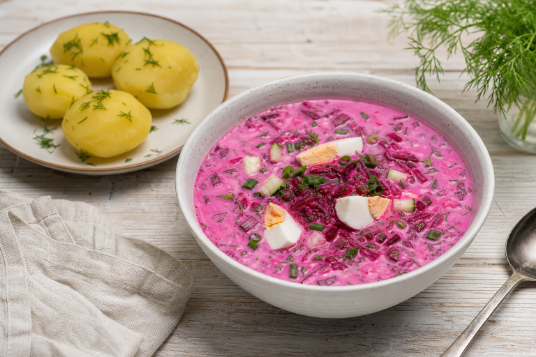 Šaltibarščiai, la sopa fría de remolacha que refresca el verano lituano