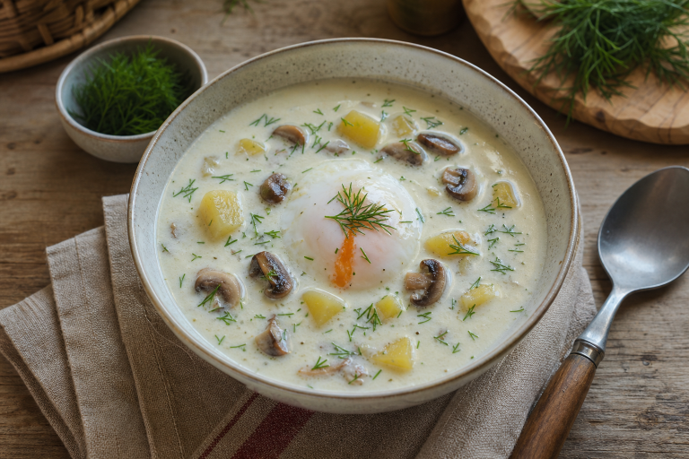 Kulajda, la sopa cremosa de setas y eneldo de Bohemia del Sur